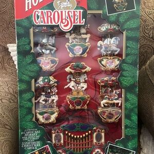 Holiday Carousel Christmas Ornaments Set